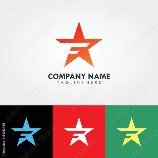 Fototapeta Abstract logo design, your company branding. Design template with star geometric shapes