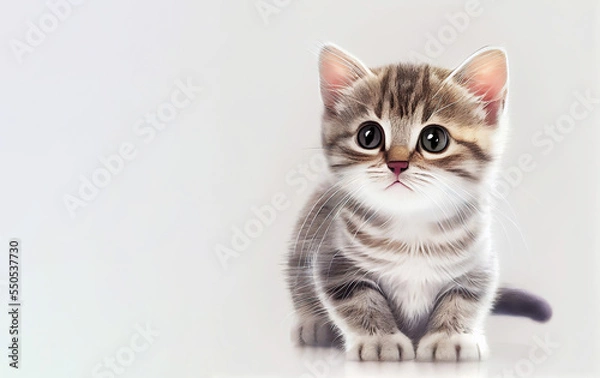 Obraz Picture of a cute kitten cat sitting in studio