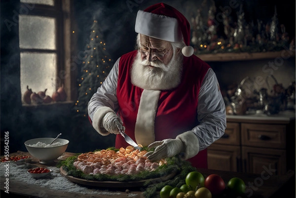 Obraz santa cooking