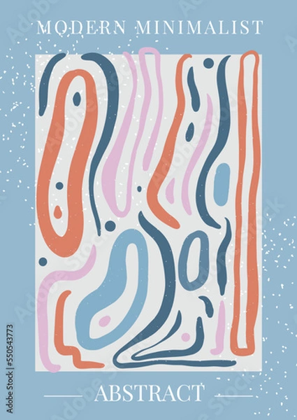 Fototapeta A4 minimal art nouveau poster with geometric elements, modern hipster style template. Abstract vector illustration