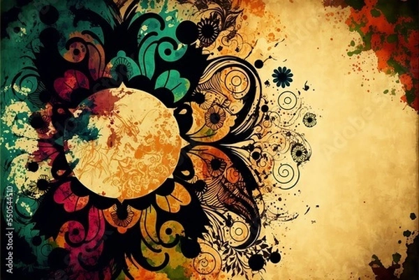 Fototapeta Bohemian (boho) background, generative art 