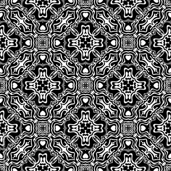 Fototapeta seamless pattern , pattern design with black and white background 