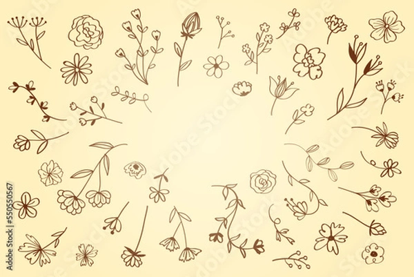 Obraz set plants hand made vector