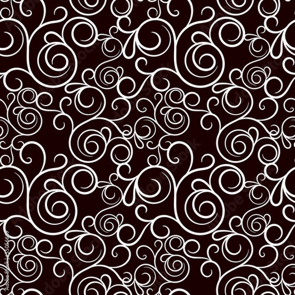 Obraz Black and white seamless floral pattern