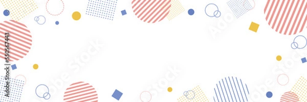 Obraz ポップでカラフルなモチーフをランダムに散りばめたフレーム