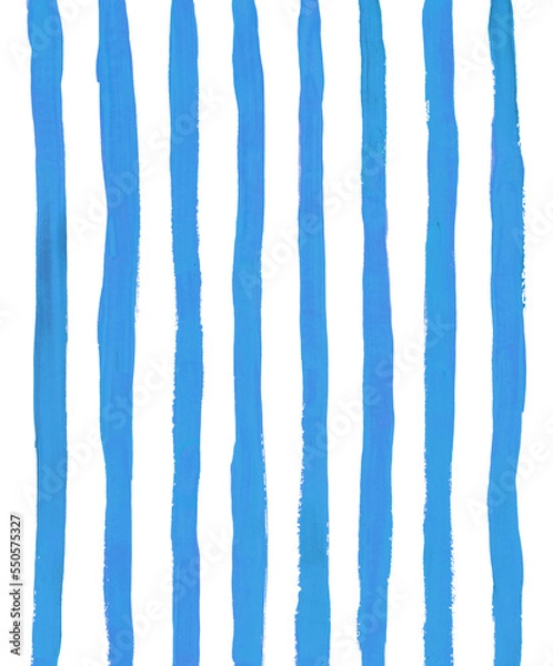 Obraz Abstract blue stripes background. Nautical simple oil brush stroke lines backdrop. Minimalist acrylic bright paint pattern