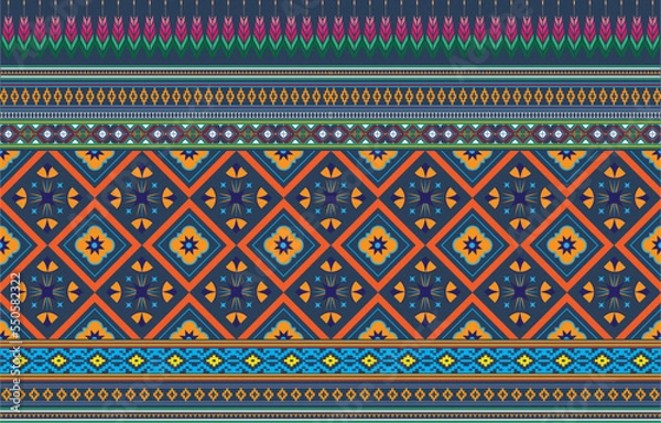 Fototapeta Seamless Ikat Pattern. Abstract background for textile design, wallpaper, surface textures, wrapping paper.