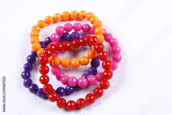 Fototapeta Beaded bracelets in different colors