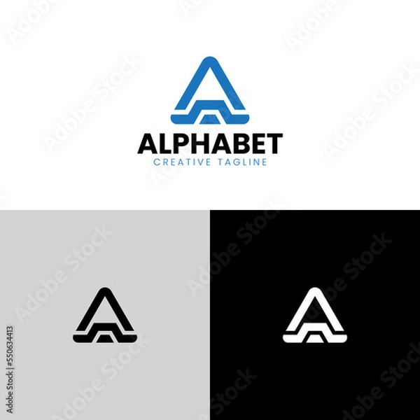 Fototapeta triangle A letter monogram logo template