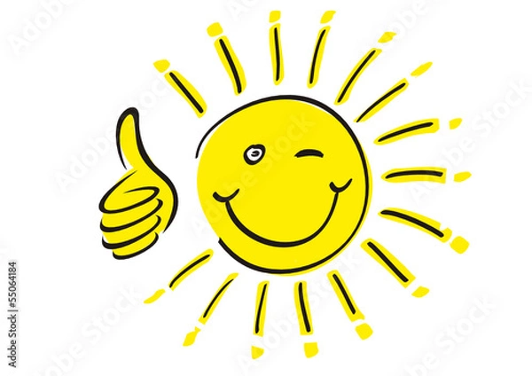 Obraz sonne mit daumen hoch