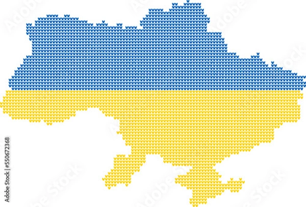 Obraz Transparent Ukrainian geographical map and knitting texture