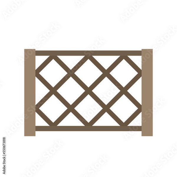 Fototapeta Wooden fence on white background. Wooden fence. Fence. Vector illustration. EPS 10.