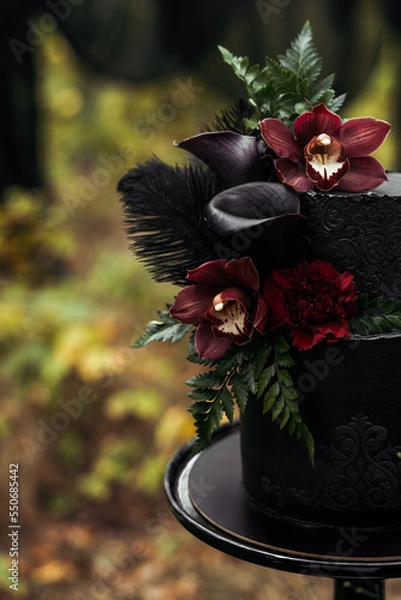 Fototapeta Black wedding cake