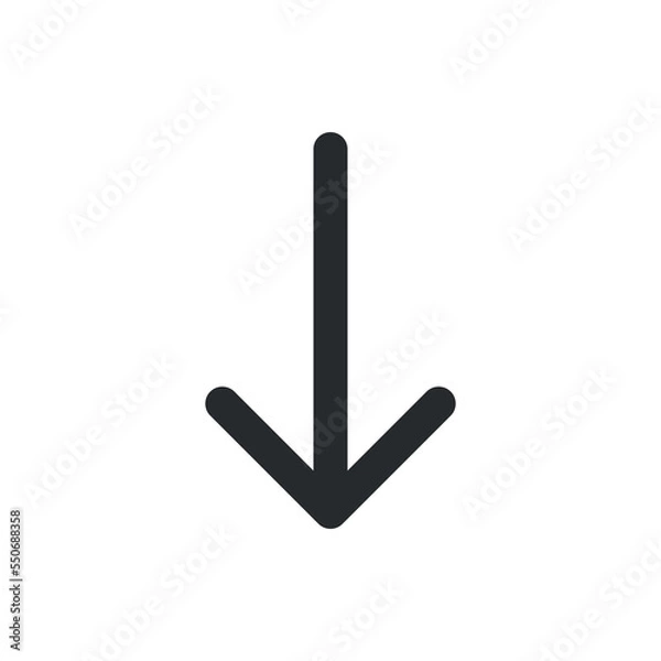 Fototapeta Arrow down icon, simple illustration