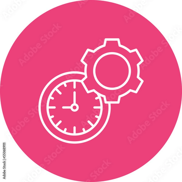 Obraz Time Management Multicolor Circle Line Inverted Icon