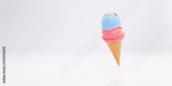 Fototapeta ice cream on a white background 3d render 