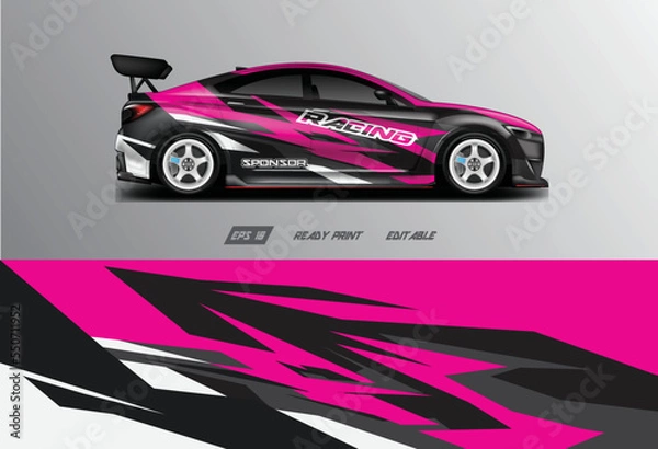 Fototapeta Car wrap racing stripes background vector