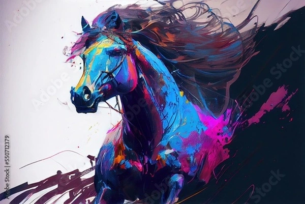 Fototapeta A painting of a horse, Generative AI