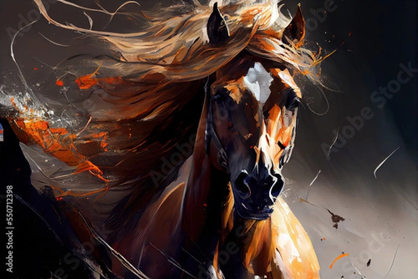 Fototapeta A painting of a horse, Generative AI