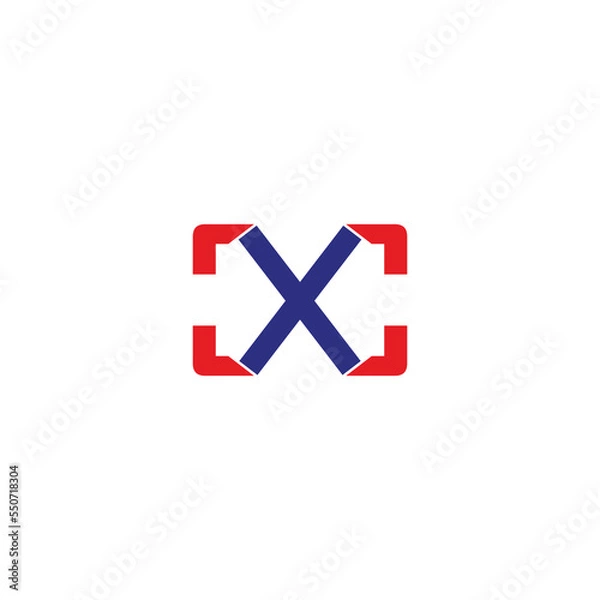 Obraz letter xc geometric dimensional logo vector