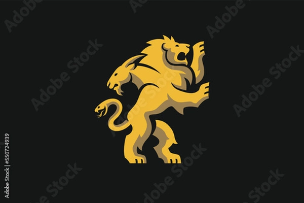 Obraz Symbol of Chimera, a Hybrid Monster made up of the body parts of a Lion, a Goat, and a Snake
