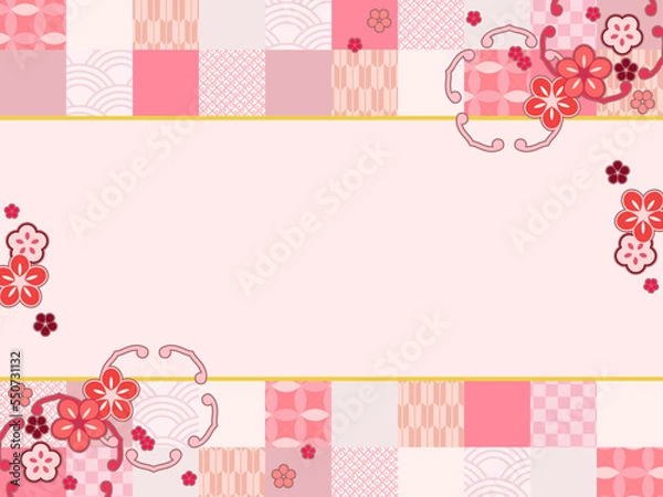 Obraz かわいい和柄の背景素材