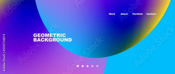 Fototapeta Liquid shapes with flowing gradient colors. Round elements and circles. Vector illustration for wallpaper, banner, background, leaflet, catalog, cover, flyer
