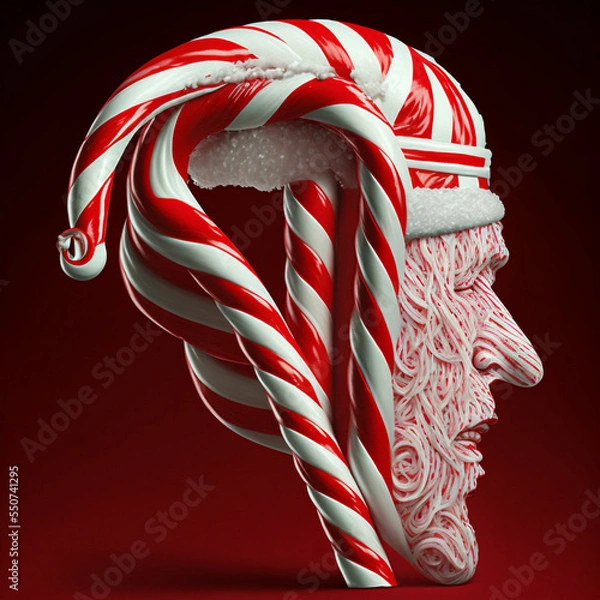Obraz human head made out of candy cane