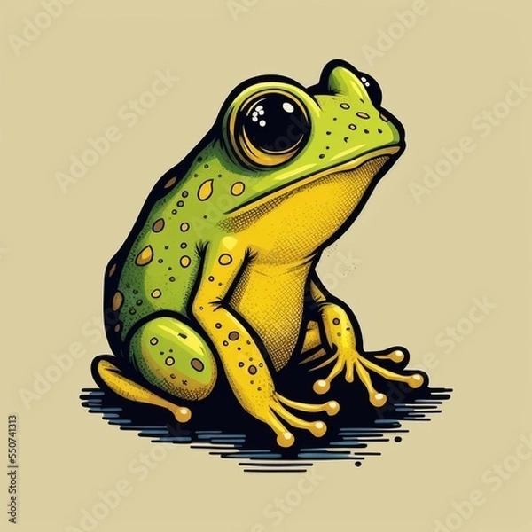 Obraz yellow baby frog illustration