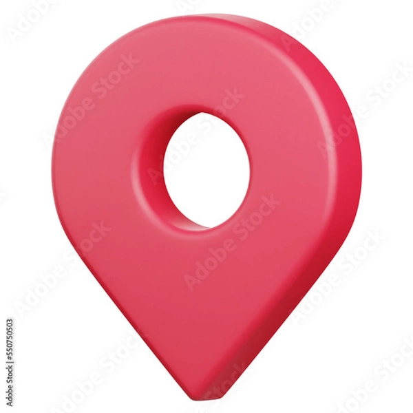 Fototapeta 3D Render Location Pin Icon, illustration isolated on white background, suitable for website, mobile app, print, presentation, infographic, and other projects.