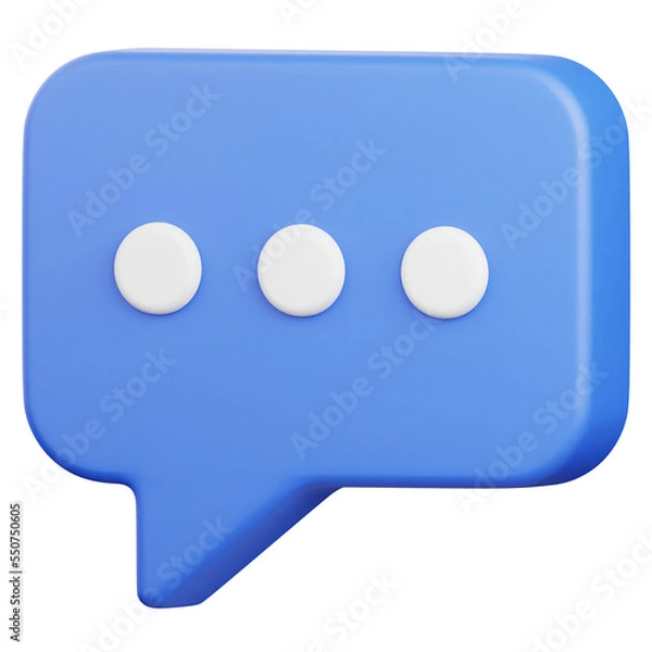 Fototapeta 3D Render Chat Bubble Icon, illustration isolated on white background, suitable for website, mobile app, print, presentation, infographic, and other projects.