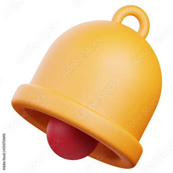 Fototapeta 3D Render Notification Bell Icon, illustration isolated on white background, suitable for website, mobile app, print, presentation, infographic, and other projects.