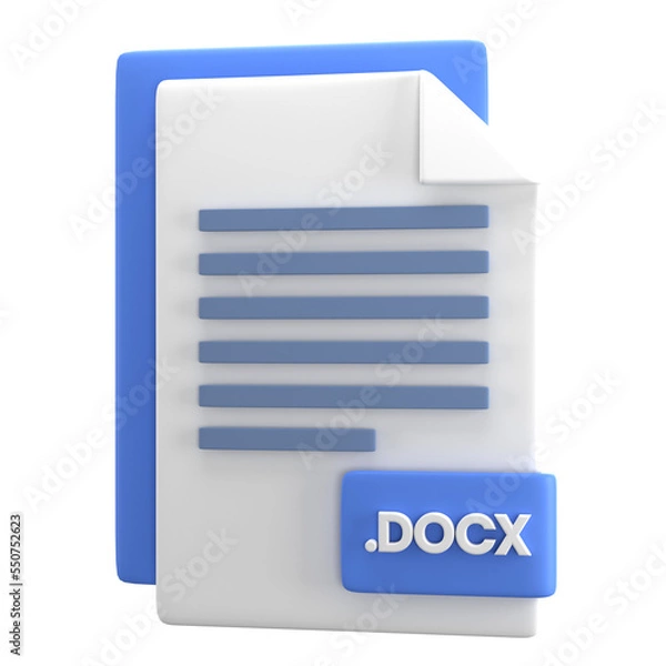 Fototapeta Word Document File Extension 3d Icon