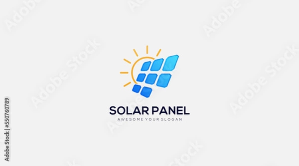 Obraz Creative sun Solar Panel Logo design template vector