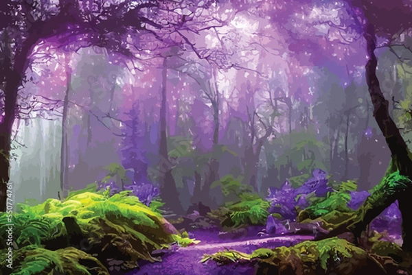 Obraz autumn, background, beautiful, dawn, digital, dusk, environment, fairy, fall, fantasy, fog, foggy, forest, haze, illustration, landscape, light, magic, mist, misty, mystery, mystical, natural, nature,