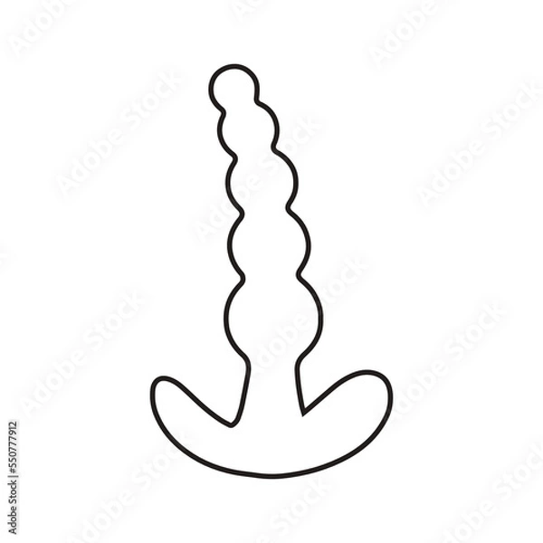 Obraz Illustration of sex toy on a white background. Erotic object. An object of pleasure.