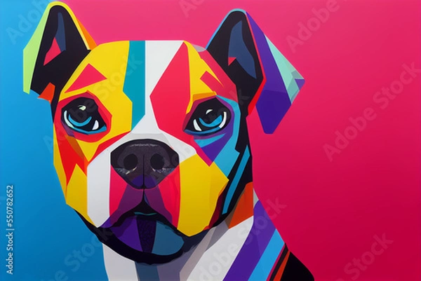 Obraz colorful dog head with cool isolated pop art style