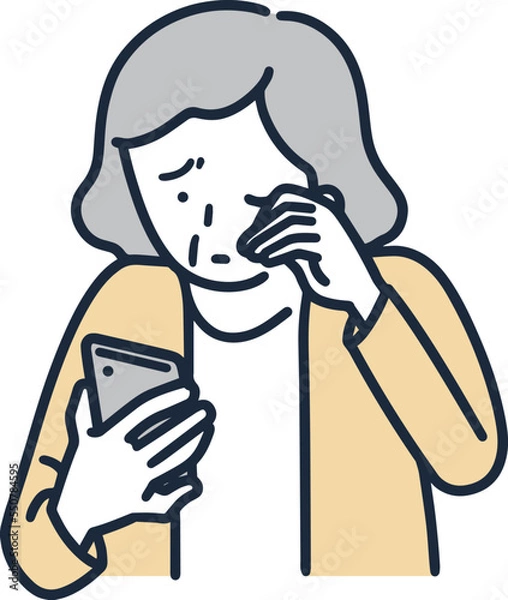 Obraz 老眼　女性　シンプルイラスト