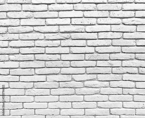 Obraz White old brick wall closeup texture background patternt