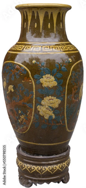 Obraz Isolated PNG cutout of a big Chinese vase on a transparent background