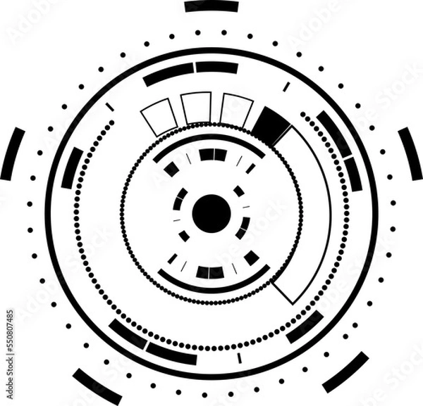 Obraz Tech circle technology black electronic global network online decorative abstract background web vector illustration