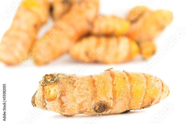 Fototapeta Yellow ginger over white background