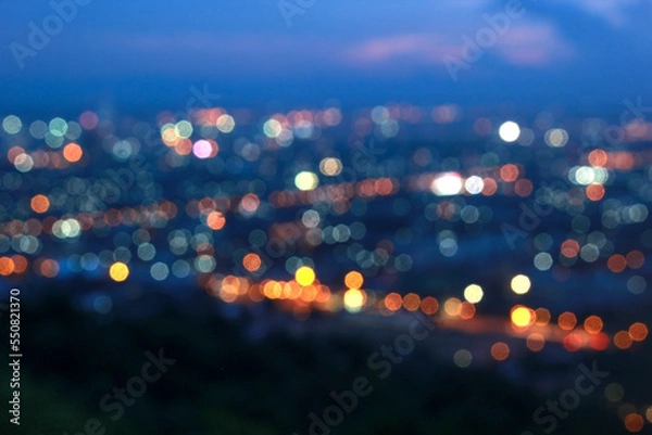 Fototapeta Colorful bokeh from city lights.