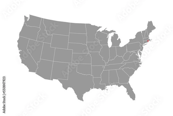Fototapeta Rhode Island state map. Vector illustration.