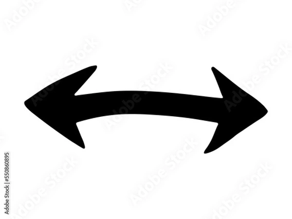 Fototapeta Hand drawn ink arrow illustration in sketch style. Business doodle clipart. Single element for design