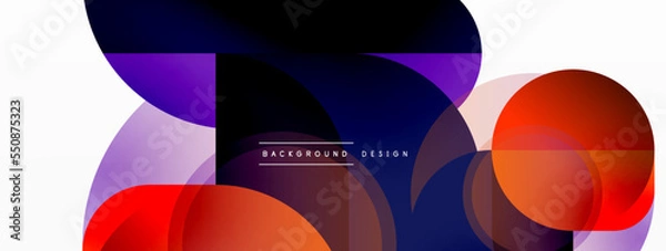 Fototapeta Round triangle shapes lines and circles. Geometric vector illustration for wallpaper banner background or landing page