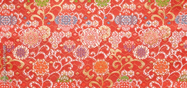 Fototapeta 金襴織物（赤）