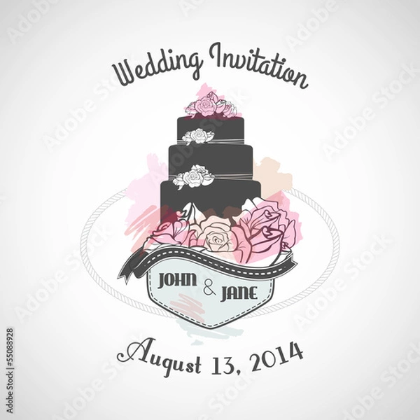 Obraz Wedding invitation cake