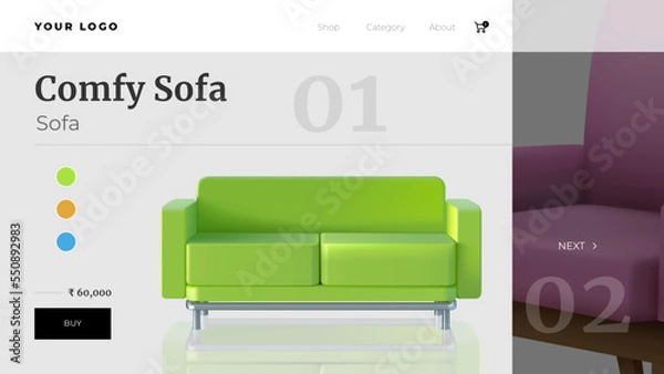 Obraz Sofa UI Design