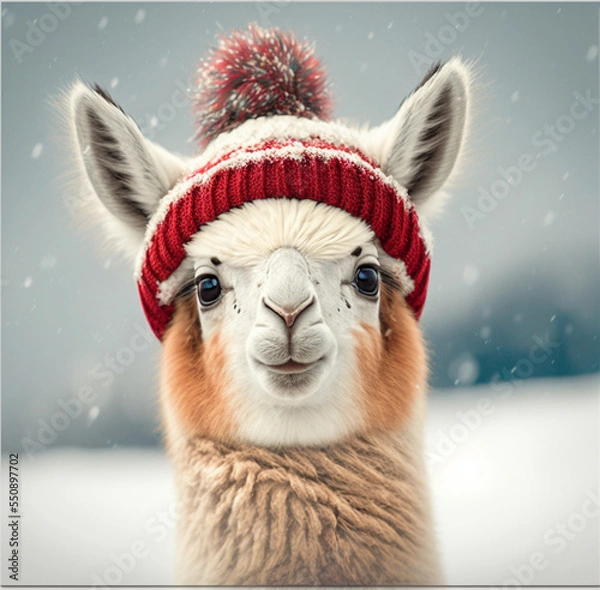 Obraz winter llama
